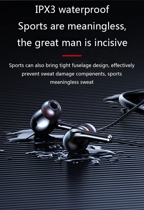 Shop Bluetooth Neckband Headphone V5.1 with 100H Battery, Magnetic Earbuds, Noise-Canceling Mic for Gym & Driving (720).