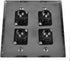 Seismic Audio Stainless Steel Wall Plate - 2 Gang with 4 XLR Female Connectors