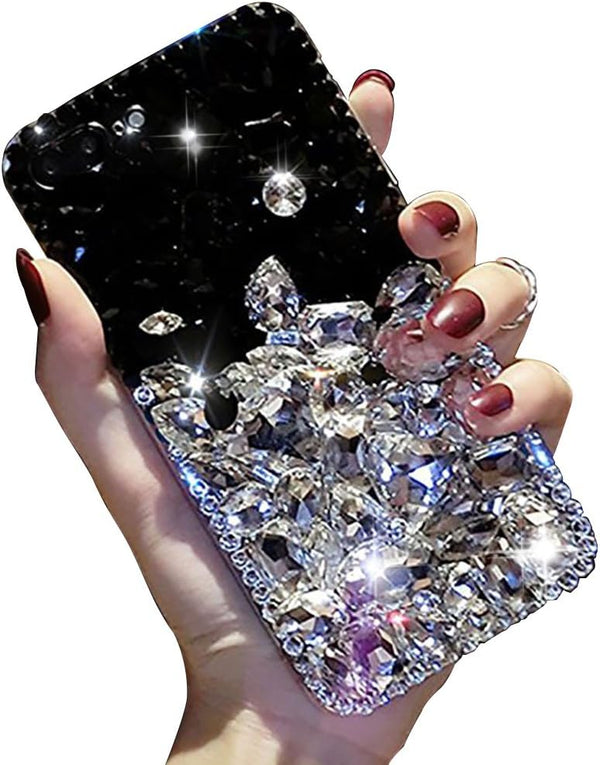 Bling Diamond Case for iPhone XR 6.1 inch - 3D Homemade Luxury Sparkle Crystal Rhinestone Shiny Glitter Full Clear