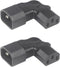 Right Angle C13 to C14 IEC AC Plug Adapter, 2 Pack, 90 Degree Design, PVC, Pure Copper, 250VAC 10A Max