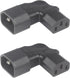 Right Angle C13 to C14 IEC AC Plug Adapter, 2 Pack, 90 Degree Design, PVC, Pure Copper, 250VAC 10A Max