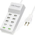 USB Charger, 100W Charging Station with 10-Port (6 USB-A & 2 USB-C) Compatible with iPhone 15/14/13/12/11
