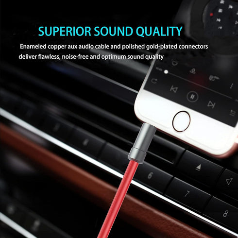 Alitutumao 3.5mm Audio Aux Cable, Hi-Fi Stereo Male to Male Audio Cord for Headphone, Smartphone, Car Stereo - 5FT