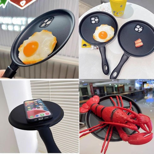 Zureto 2023 15, Frying Pan Phone Case, Funny Creative Pan, Series Fashion Trend Bumper Protective Case (for Lobster)
