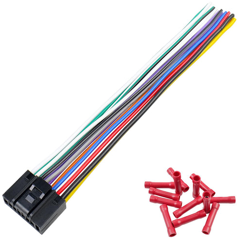 16Pin Radio Wire Harness Compatible with Kenwood ISO Stereo Wiring Harness Plug