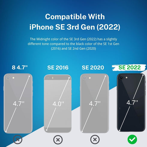 2022 SIM Card Tray Replacement for iPhone SE (Midnight) - Includes SIM Eject Pin Tool and Waterproof Rubber Seal - Easy