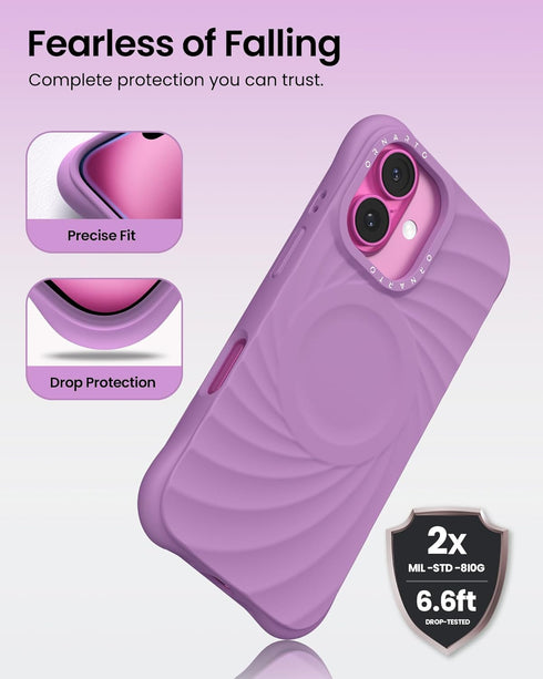 ORNARTO 16 6.1" 2X Vortuxe for iPhone Case | MIL-STD Drop Protection | Compatible with MagSafe | Sleek Aesthetic Liquid