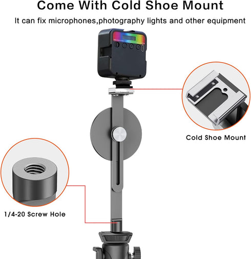 TechMatte Tripod Mount for MagSafe, Compatible with iPhone 15-12 Series, Lightweight, Cold Shoe Mount Included