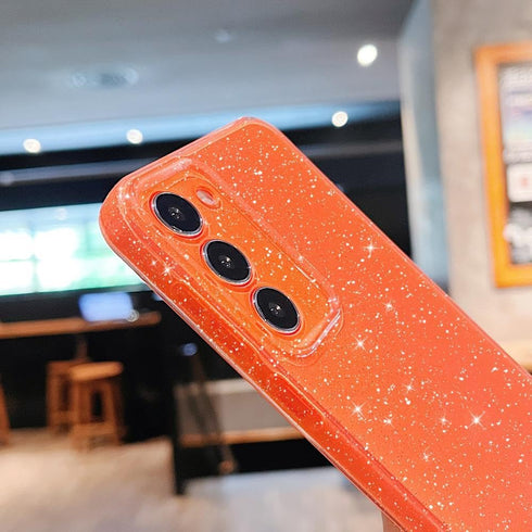 MINSCOSE Samsung Galaxy S23 Plus Case - Cute Neon Bright Color, Glitter Bling Thin Slim Shockproof Silicone Case