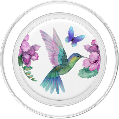 Hummingbird Flowers Cellphone Button Pop Out Grips Hummingbird Phone Grip Pop Up Holder Floral Purple Butterfly