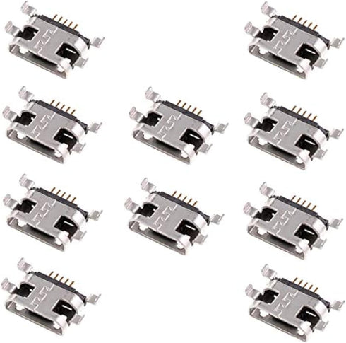 Oiyagai 10Pcs Phone Micro USB Type-B 5 Pin Female SMD Panel Mount Connectors