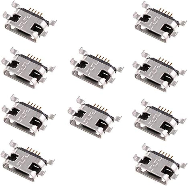Oiyagai 10Pcs Phone Micro USB Type-B 5 Pin Female SMD Panel Mount Connectors