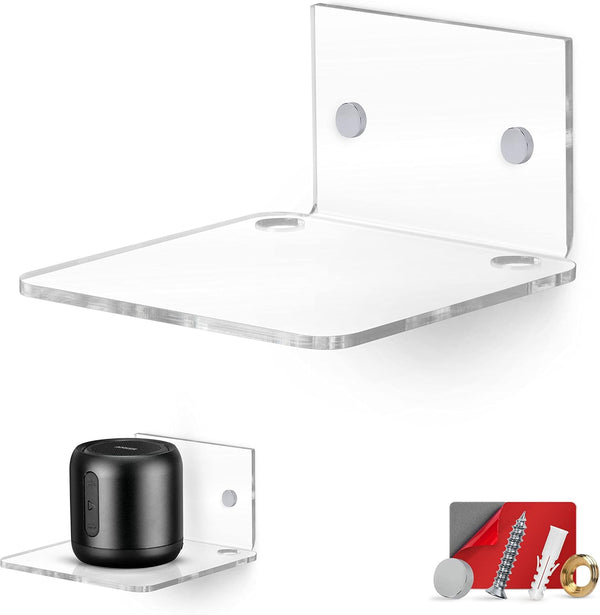 4.5" Small Baby Monitors & Speaker Wall Mount Shelf - Adhesive & Screw-in for Security Cameras and Decor