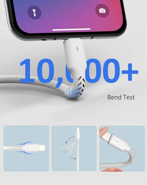 5-Pack 0.5ft iPhone Charge Cable, 6 inch USB to Lightning Cord for Fast Charging, Compatible with iPhone 12, 11 Pro