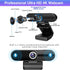 HDZIYU 4K 8MP Webcam with Microphone and Tripod, USB Web Camera for PC and Laptop, Widescreen for Video Calling