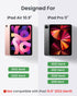 Leather Keyboard Case for iPad Air 5th 4th Generation, 7 Color Backlight BT Keyboard Folio, Wine