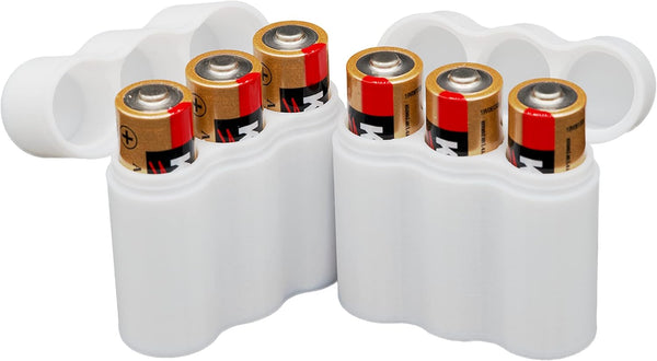 Slimline AA Battery Case, Soft Durable Material, Pack of 2 (Holds 3 Batteries)