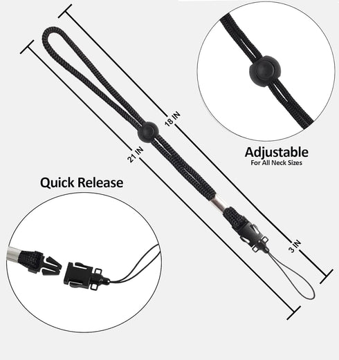 Digital Nc Camera & Cell Phone Neck Strap (Lanyard Style) Adjustable with Quick-Release for Many Devices
