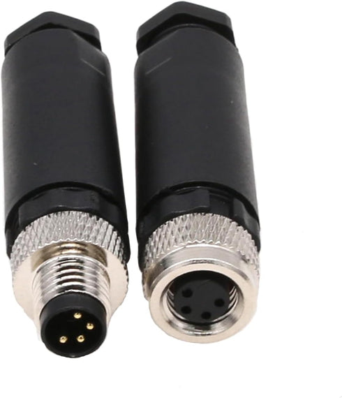 M8 Industrial Circular Sensor Connector, 4 Pin Male & Female A Code Plug, Aviation 8mm Waterproof