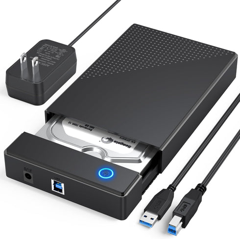 CLAVOOP 3.5 Hard Drive Enclosure, USB 3.0 Internal/External Hard Drive Case Lay-Flat Dock