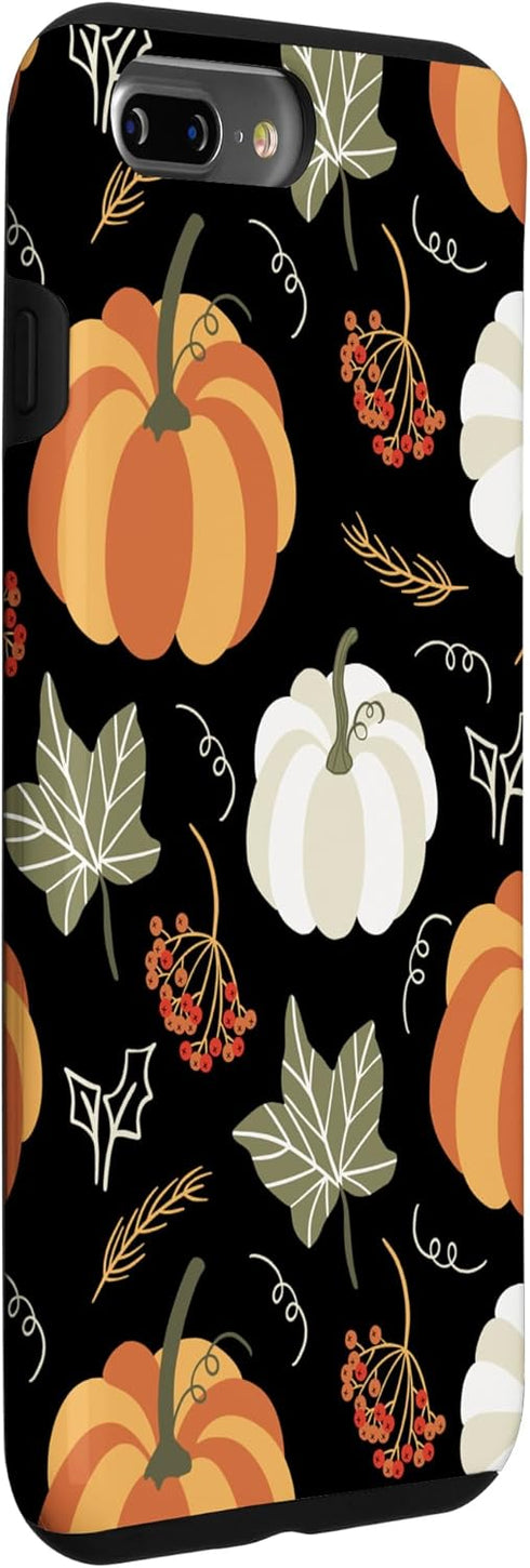 iPhone 7 Plus/8 Plus Case with Autumn Falling Leaves and Pumpkin Spice Harvest Happy Fall Design