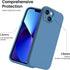 ORNARTO 13 6.1inch-Blue Shockproof Liquid Silicone Designed for iPhone Case Gel Rubber Anti-Shock Cover Case Drop