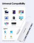 LENTION USB C Hub with 4K HDMI, 3 USB 3.0, SD/Micro SD Card Reader, Compatible with 2023-2016 MacBook Pro