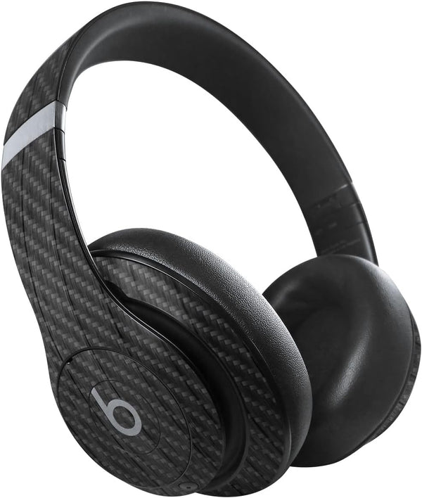 MightySkins Carbon Fiber Skin - Compatible with Beats Studio Pro, Black Wood, Protective Durable Finish