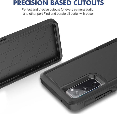 for Samsung Galaxy S20 FE 5G Case, Dual Layer Heavy Duty Protective Cover with Screen Protector