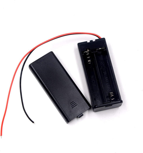 Pack of 5 2 AAA Battery Holder with Switch, 2 x 1.5V Case with Wire Leads and ON/Off Switch