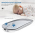 FENIFOX Bluetooth Mouse, Slim Mini Portable Wireless Rechargeable Quiet Ultra-Thin Mice (Silver and White)