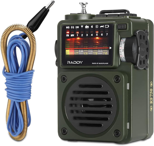 Raddy RF750 Portable Shortwave Radio AM/FM/SW/WB Receiver with NOAA Alerts, Rechargeable Mini Radio