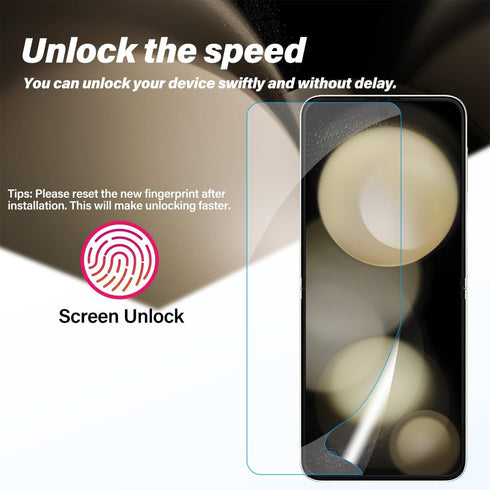 BIGFACE 6 in 1 Screen Protector for Samsung Galaxy Z Flip 5: 2 EPU Films, 2 Tempered Glass Back, 2 Camera Lens