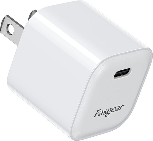 USB C GaN Charger Fasgear 30W Fast Charging Block Portable Power Adapter for iPhone 14 Pro Max/13 Pro/12/SE MacBook Air