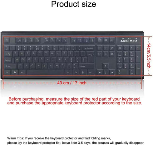 VORTINIOUS 104/107 Ultra Thin Desktop PC Silicone Clear Keyboard Cover Skin Protector for Keys Standard Desktop