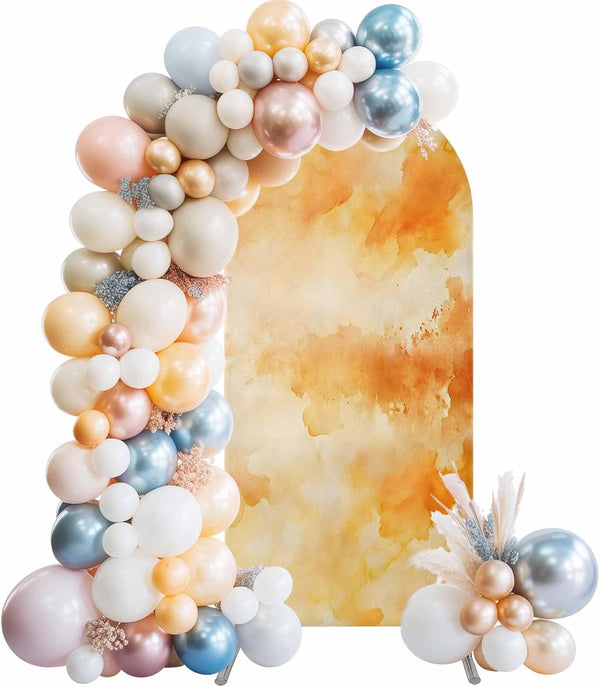 Jnbasdffb Orange Fall Ombre Wedding Arch Cover, Stretchy Spandex Arch Backdrop Stand Covers