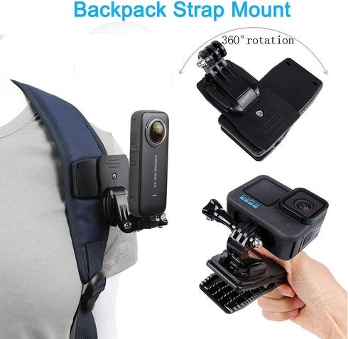 Accessories Kit for GoPro Hero 9, Insta360 One X4/X3/X2/X, Quick Release Head Strap, Chest Mount, 360 Wrist Strap