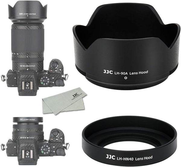 (1+1) Screw on + Bayonet Lens Hood Shade for Nikon Z30 Z50 Z fc Dual Lens Kit (Nikkor Z DX)