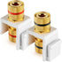 TNP Banana Jack Keystone Insert, Set of 4, Stereo Speaker Banana Connector Binding Post Snap in Adapter Socket