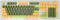 107 Keys Keycaps, Three Color Translucent Characters Arc Layout Mechanical Keyboard Ergonomic Keycaps (Dark Green)