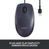 Logitech B100 USB Wired Mouse - Ambidextrous Black Design