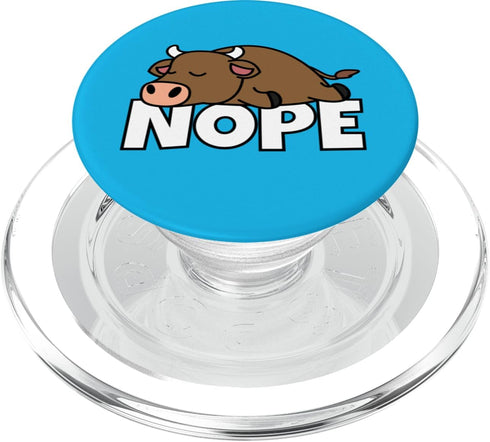Funny Laziness Shirts & Gifts For Animal Lovers Lazy Bull Dairy Farmer Rancher Not Today Nope PopSockets PopGrip for MagSafe