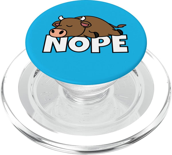Funny Laziness Shirts & Gifts For Animal Lovers Lazy Bull Dairy Farmer Rancher Not Today Nope PopSockets PopGrip for MagSafe