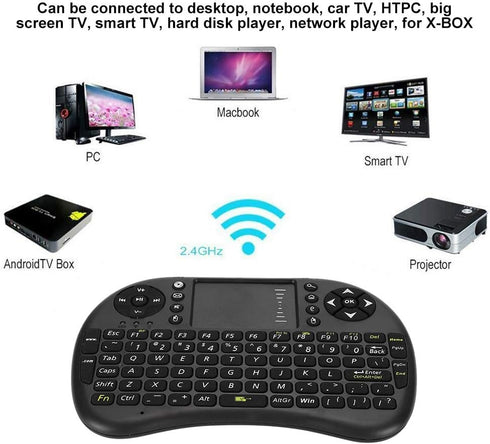 Cuifati Mini Keyboard Touch Keyboard, 2.4GHz 83 Keys Multifunction Ergonomical Mouse Remote Mini Keyboard