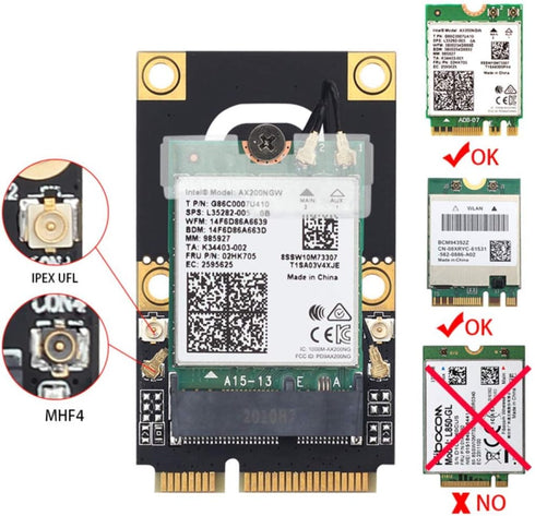 M.2 to PCIe Converter for Laptop, NGFF M.2 Key A+E WiFi Bluetooth Card to Mini PCI-E Adapter
