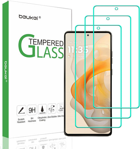 beukei (3 Pack) Tempered Glass Screen Protector for Motorola Moto G Stylus 5G (2024), Touch Sensitive, Case Friendly,