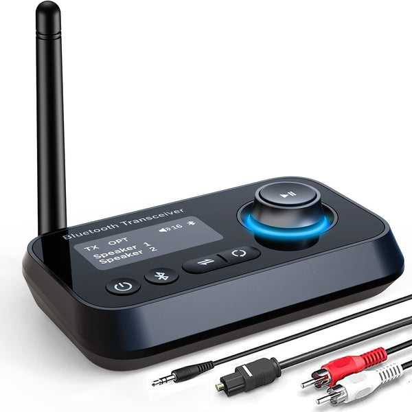 Bluetooth Transmitter Receiver, 3-in-1 Bluetooth 5.0 Audio Adapter for 2 Headphones with Volume Control for TV Home