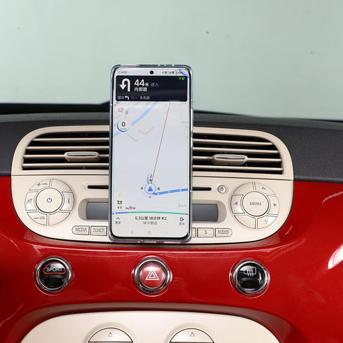 Car Phone Mount for Fiat 500 2010-2015, Retractable Dashboard Hands-Free Holder, Black (A Style)