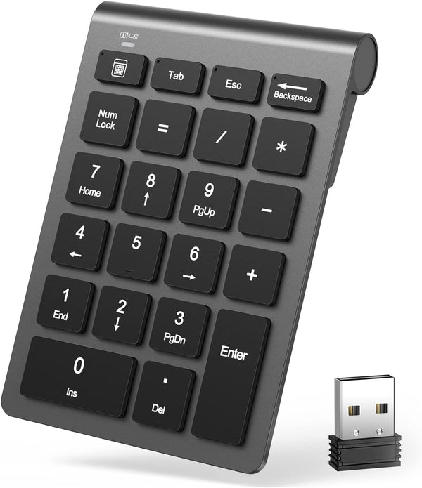 LIANGSTAR Number Pad, Wireless Numeric Keypad 22 Keys Portable Keyboard Extensions with 2.4GHz