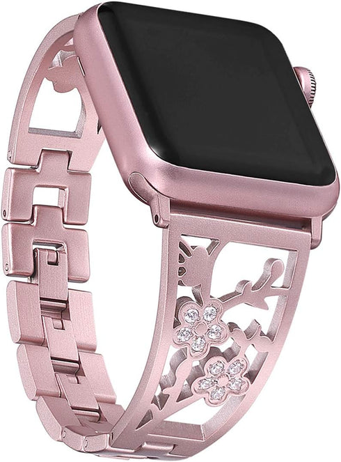 Bling Bracelets Compatible with Apple Watch Band - 46mm/45mm/44mm/42mm Stainless Steel Dressy Jewelry